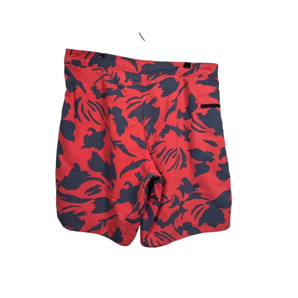 Patagonia Board Shorts Mens 36 Adzuki Red Blue Wavefarer 9.5